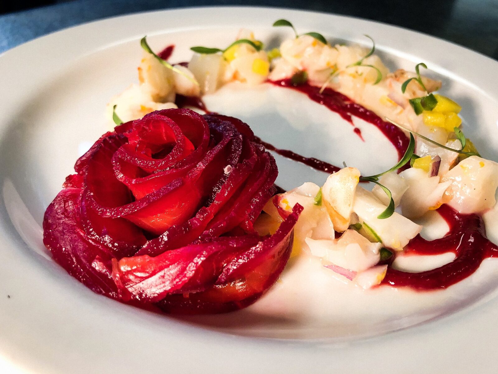 pickled beets in a rosette