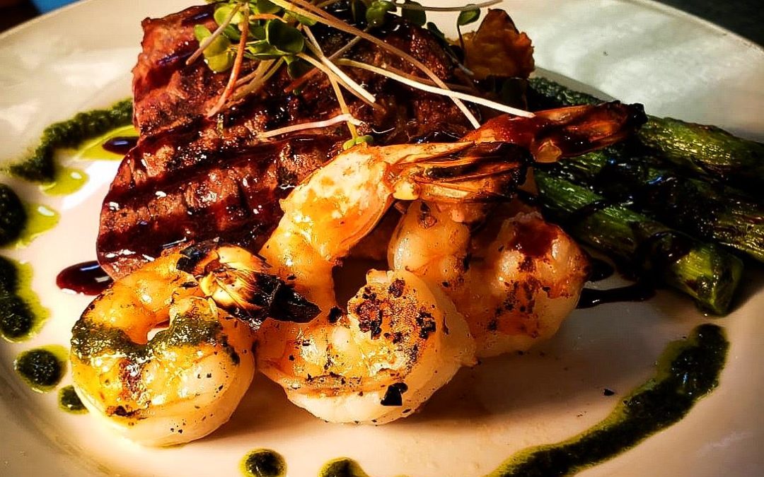 Feast Weekend Special – Beef Striploin, Parmesan Panelles, Grilled Shrimp And Asparagus