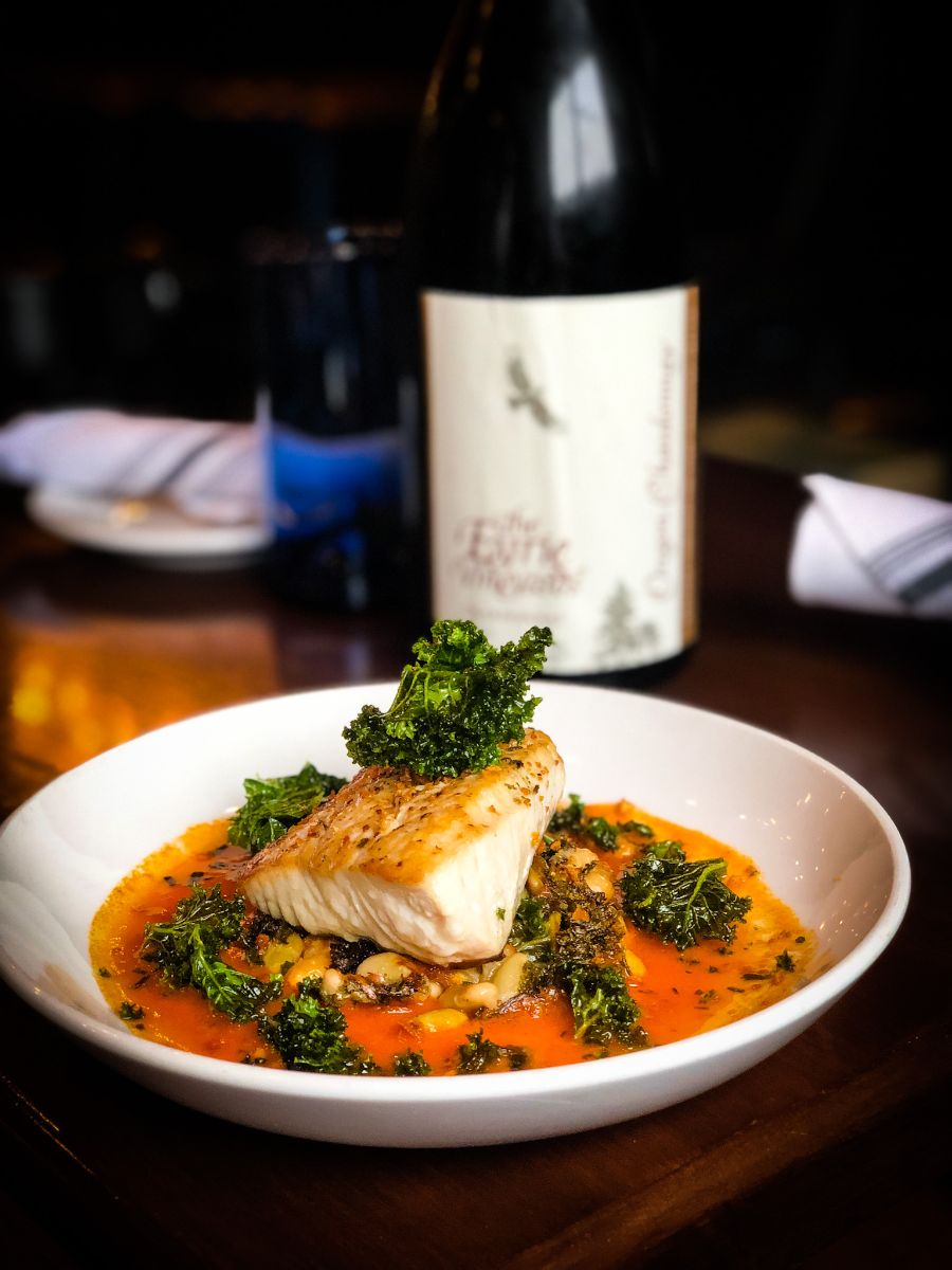 Feast Weekend Special - Citrus Seared Blue Nose Snapper - Eyrie Chardonnay