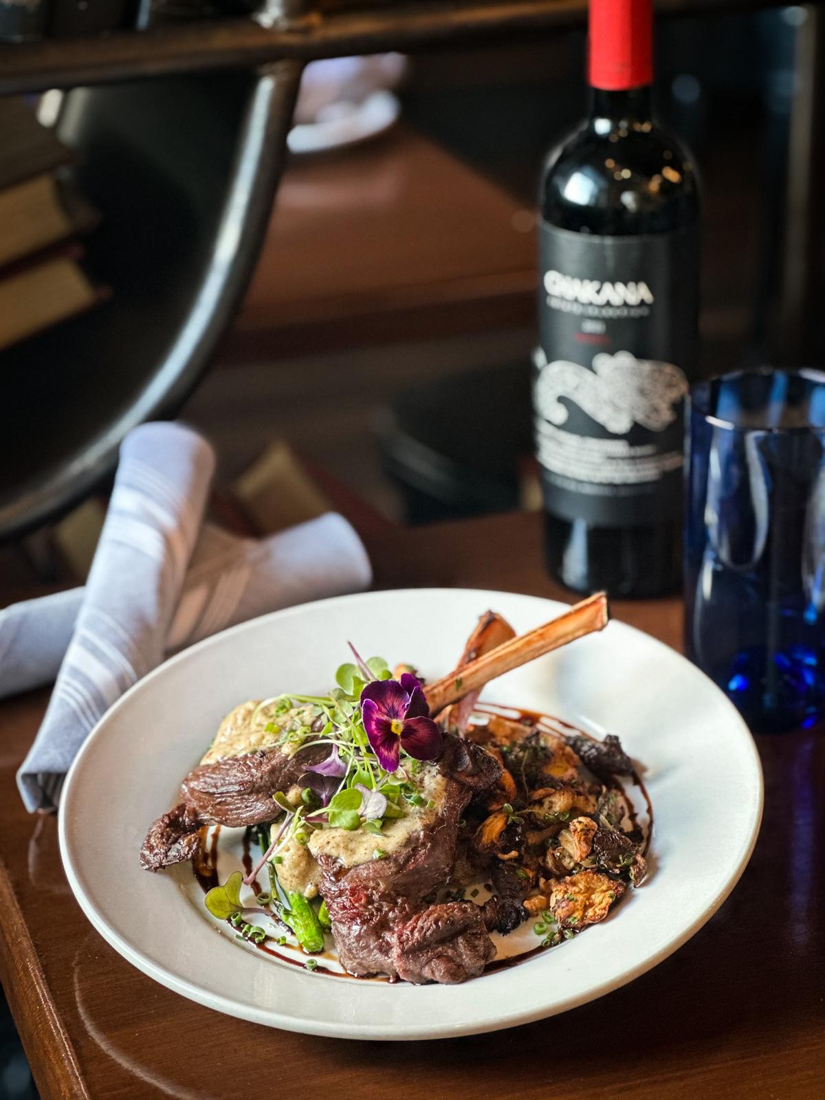 Red Wine Salt Dusted Elk Chops - Chakana Malbec