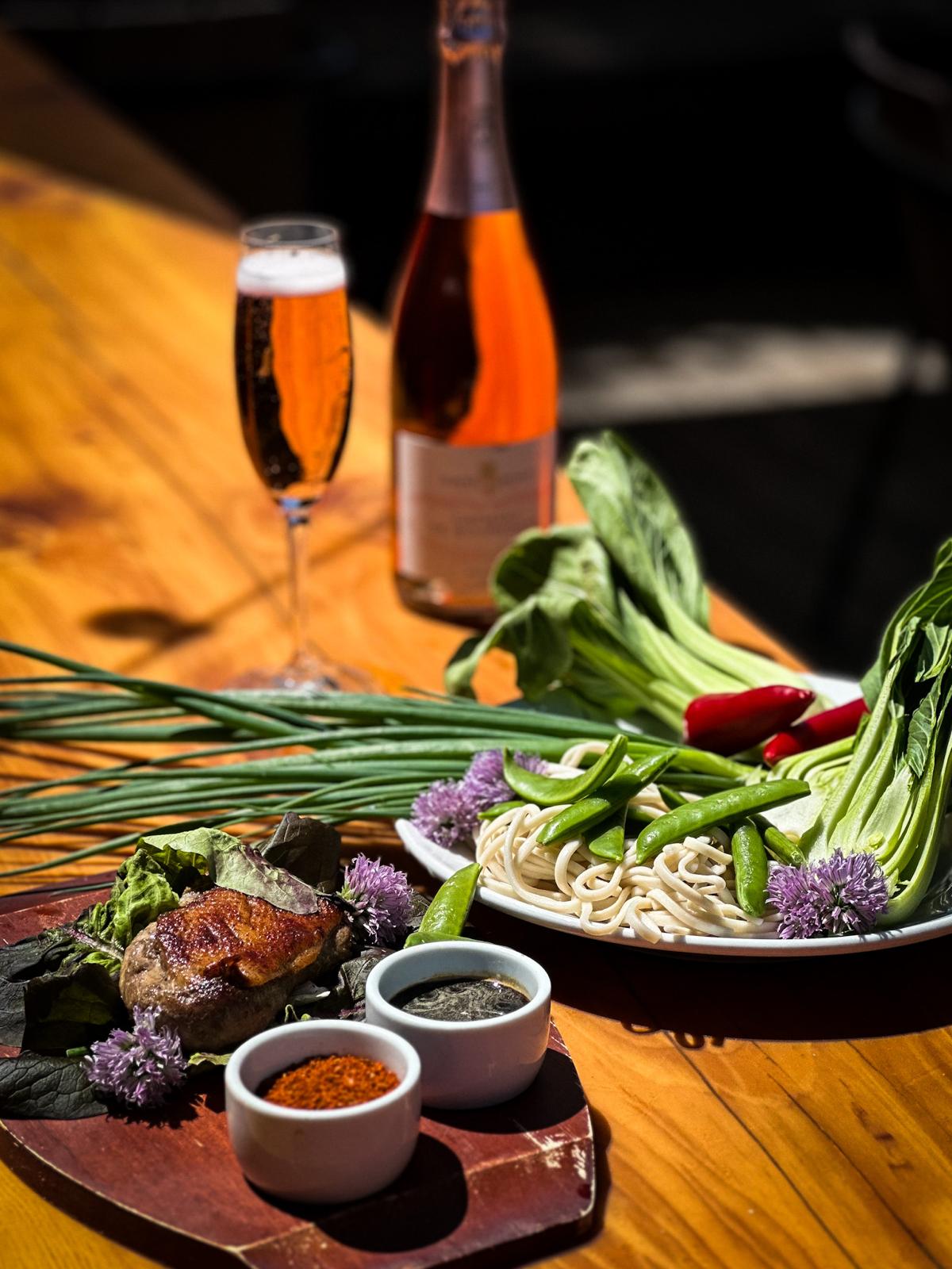 5 Spice and Ginger Duck - Bichot Cremant Rose
