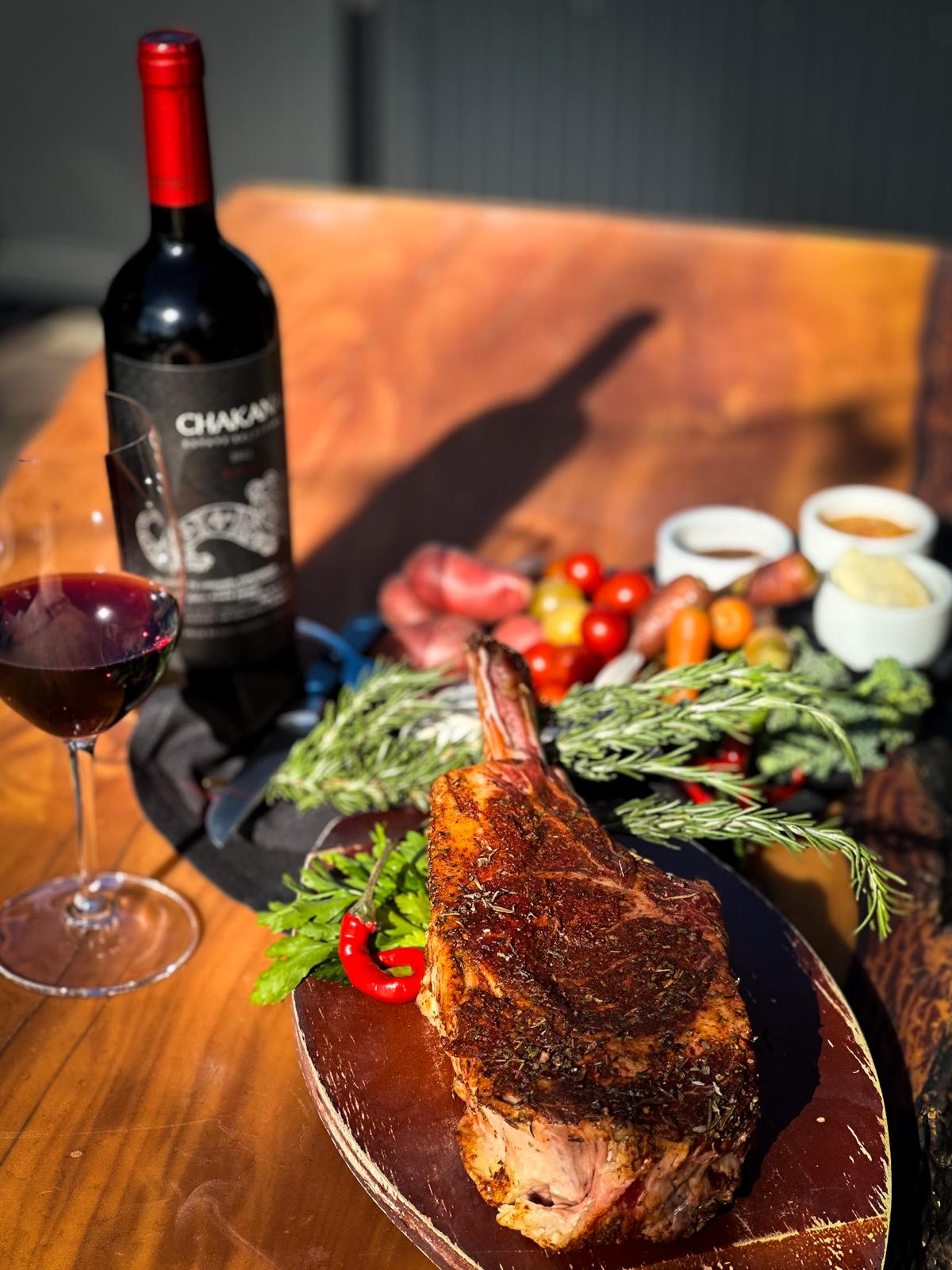 Espresso Rubbed MT Wagyu Cowboy Steak - Chakana Malbec