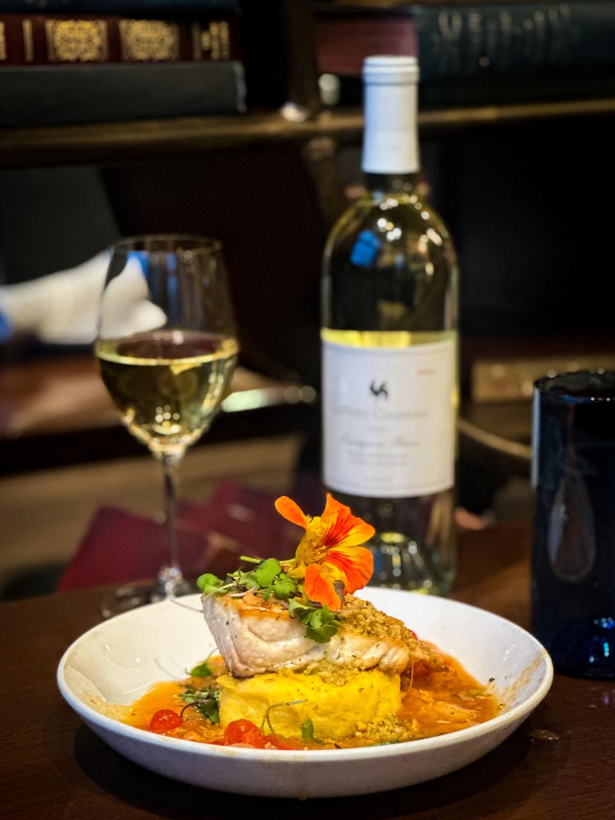 Garlic and Herb Blue Nose Seabass - Coquerel Sauvignon Blanc