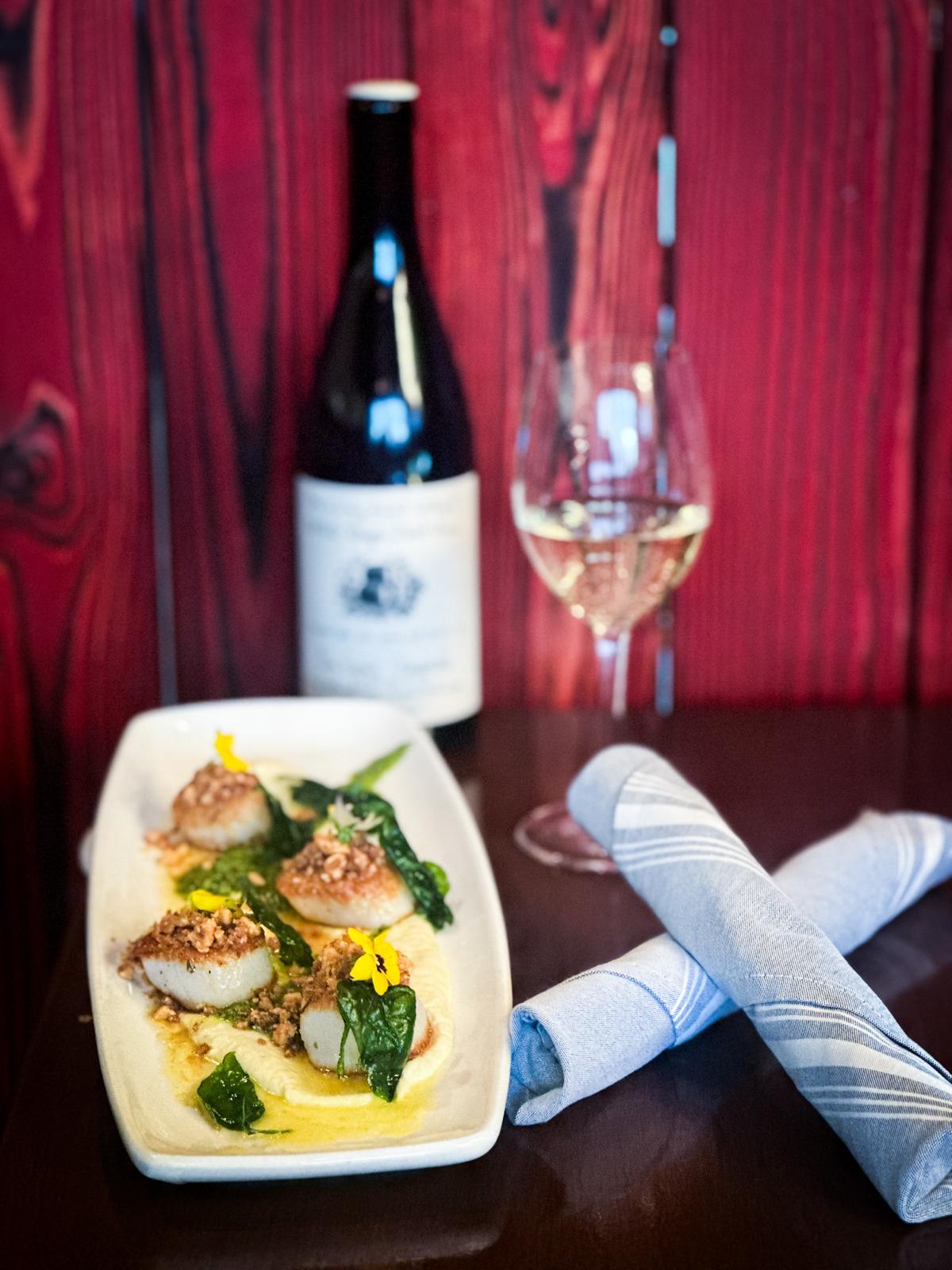 Seared Scallops - Eyrie pinot blanc