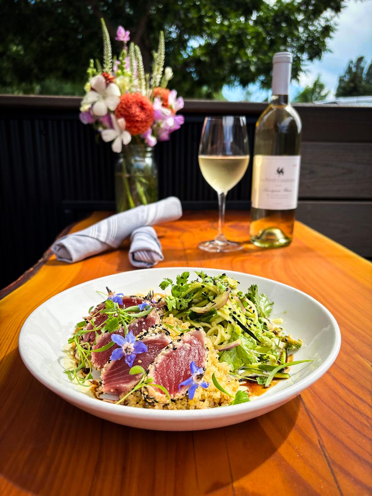 Sesame Seared Tuna - Coquerel Sauv Blanc